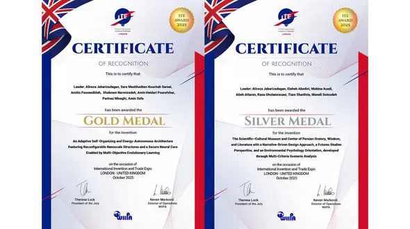 درخشش جوانان ایرانی در لندن؛ مدال‌های زرین و سیمین ITE 2025 در دستان نخبگان کشور