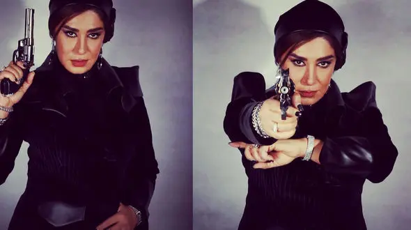 نسیم ادبی دست به اسلحه شد + عکس