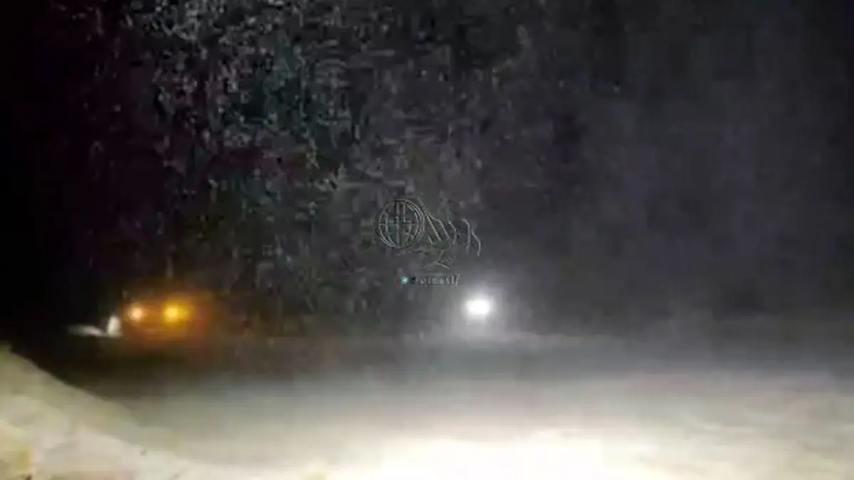 فیلم بارش شدید برف در معدن مس سرچشمه رفسنجان