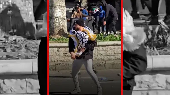 فیلم لحظه چاقو خوردن جوان سوری در لاذقیه