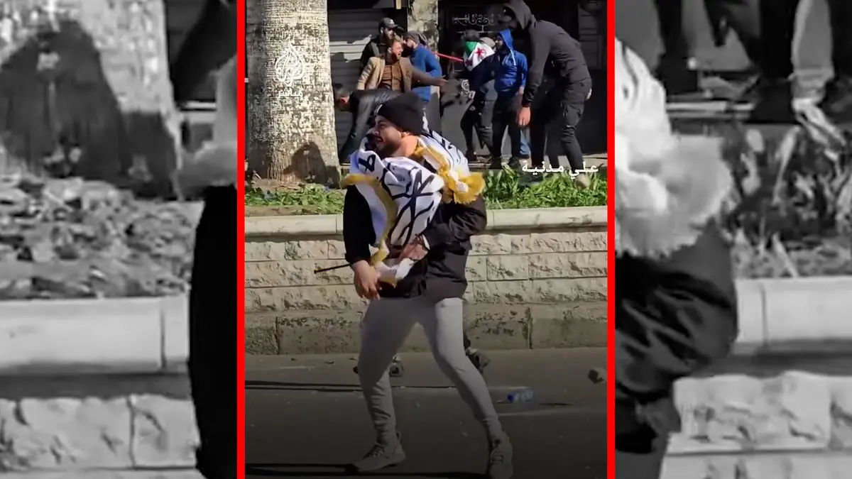 فیلم لحظه چاقو خوردن جوان سوری در لاذقیه