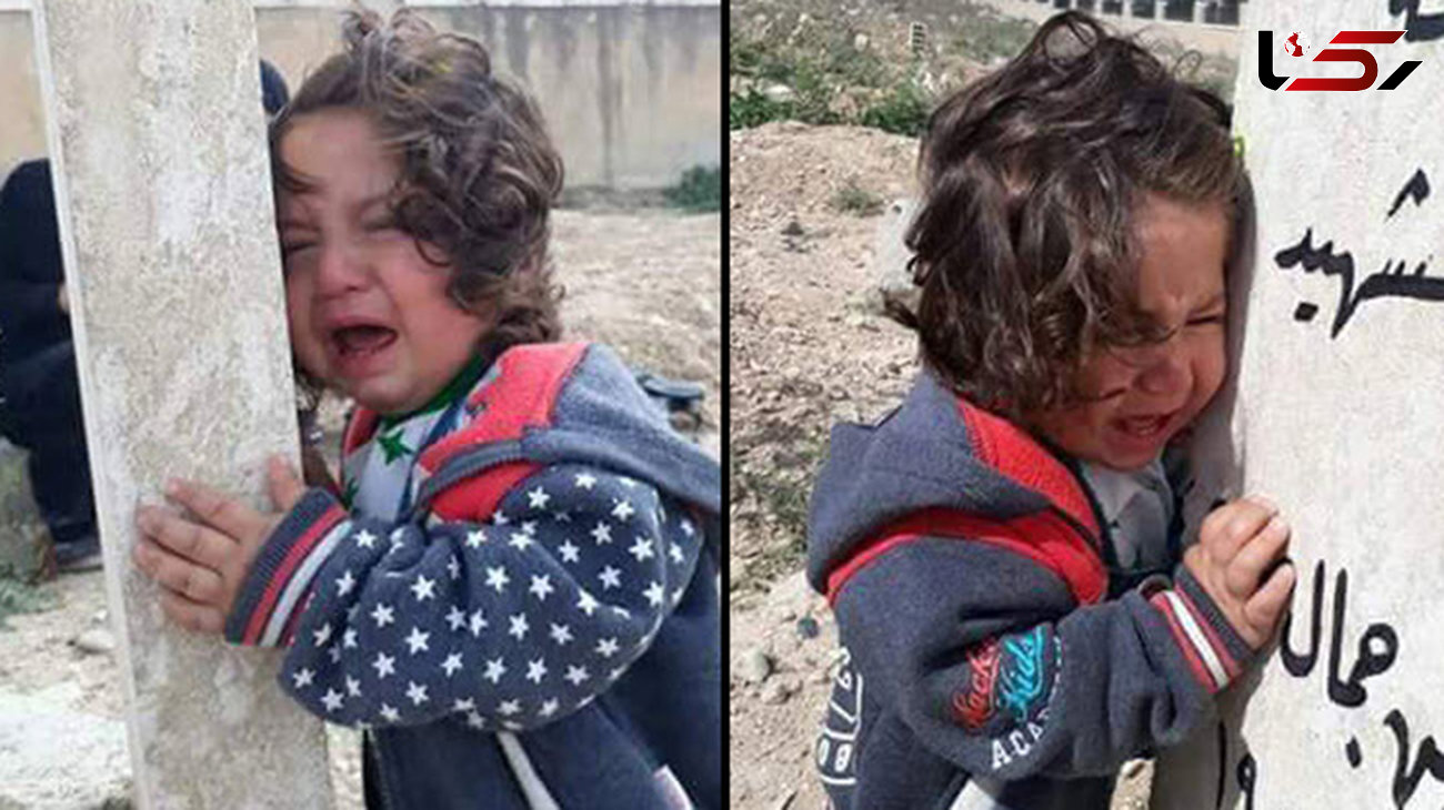 گریه سوزناک دختربچه سوری بر سر مزار پدرش + عکس 