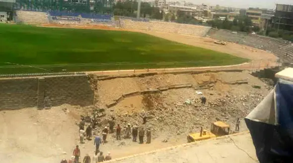 ورزشگاه امام علی سیرجان ریزش کرد + عکس