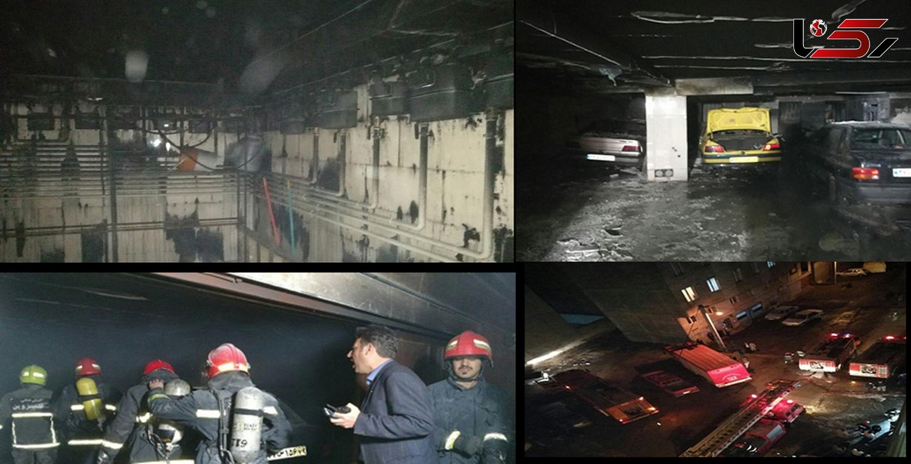 حمله شبانه آتش به ساختمان 12 طبقه در خیابان شهید انصاری + عکس