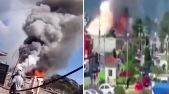 لحظه وحشتناک انفجار کارخانه مواد آتش زا در مکزیک + فیلم و عکس