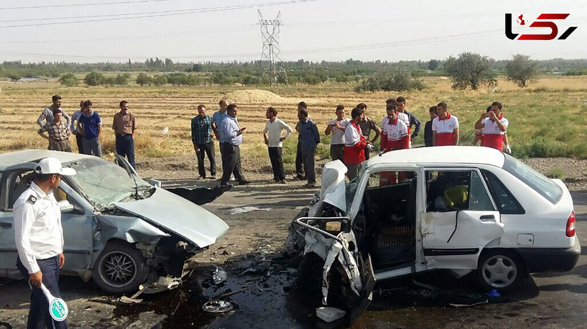 عجیب ترین عکس از تصادف مرگبار / پراید نصف شد 2 نفر مردند / در مراغه رخ داد