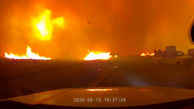 نبرد آتش نشانان با شعله‌های آتش در چیلکوت کالیفرنیا + فیلم