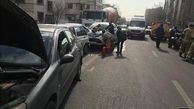 عکس های دلخراش از تصادف زنجیره ای در خیابان ستارخان تهران