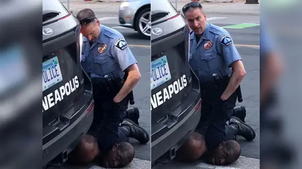 قاتل جورج فلوید چاقو خورد