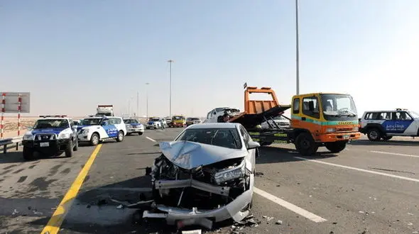 تصادف زنجیره‌ای 55 خودرو در دو حادثه در امارات + فیلم