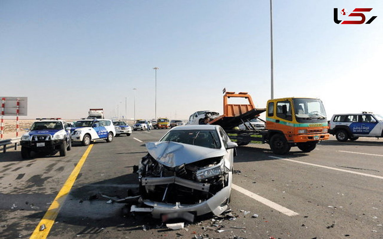 تصادف زنجیره‌ای 55 خودرو در دو حادثه در امارات + فیلم