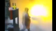 فیلم لحظه زنده سوختن مرد برازجانی در پمپ بنزین
