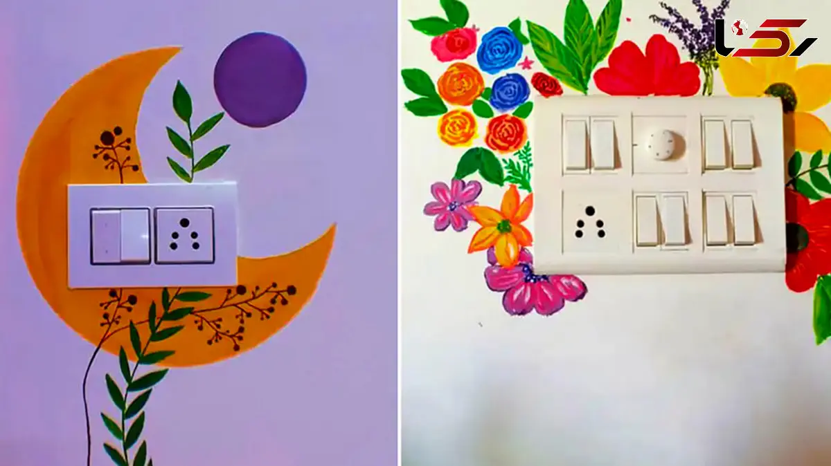 نقاشی روی کلید و پریز با طرح‌های جذاب؛ 15 مدل گل‌ گلی و مینیمال