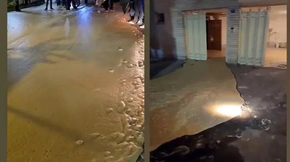 ماجرای خروج ماده عجیب در اصفهان / سازمان زمین شناسی توضیح داد + فیلم