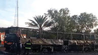 اتوبوس مسافربری زاهدان به اصفهان در آتش سوخت