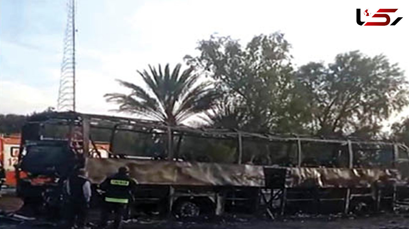 اتوبوس مسافربری زاهدان به اصفهان در آتش سوخت