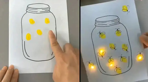 این کاردستی هم نقاشی است هم چراغ خواب! / فیلم