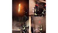 نجات ۴ نفر از میان شعله های آتش با جانفشانی مرد همسایه در مشهد + تصاویر