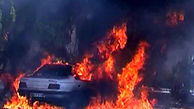  راننده نوشهری زنده زنده در آتش ماشین سوخت + عکس