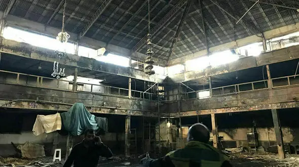 آتش سوزی در تکیه تاریخی درکه 