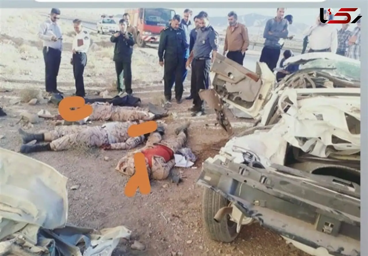عکس دردناک اجساد 3 سرباز در تصادف جاده کرمان + جزییات