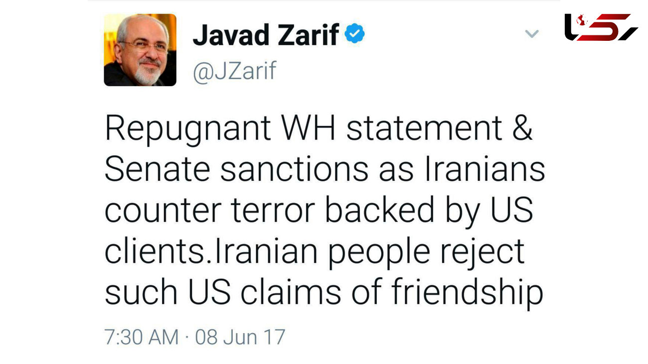  واکنش ظریف به بیانیه کاخ سفید و تحریم‌های سنا علیه ایران 