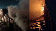 آتش سوزی هولناک انبار لوازم چوبی در خلازیر + فیلم