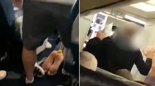 تلاش مهماندار برای سقوط هواپیما! + فیلم 