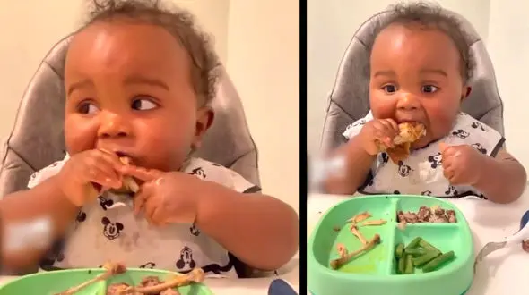 این کودک مرغ ها را به دندان کشید + فیلم