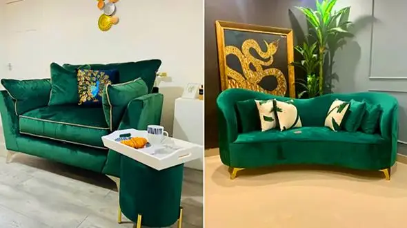 چطور با مبل سبز کله غازی فضای پذیرایی خود را آرامش‌ بخش کنیم؟