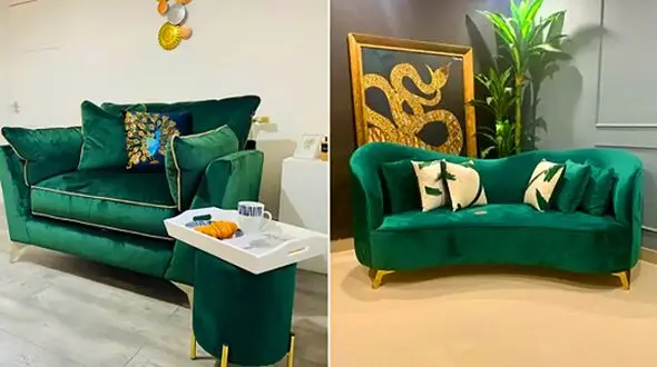 چطور با مبل سبز کله غازی فضای پذیرایی خود را آرامش‌ بخش کنیم؟