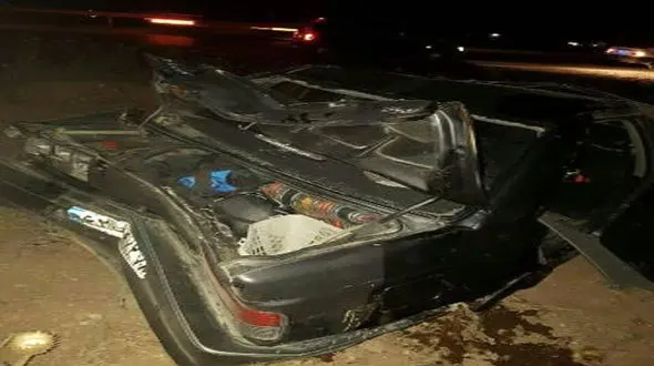 واژگونی یک دستگاه پژو 405 در محور شهرضا _ اصفهان