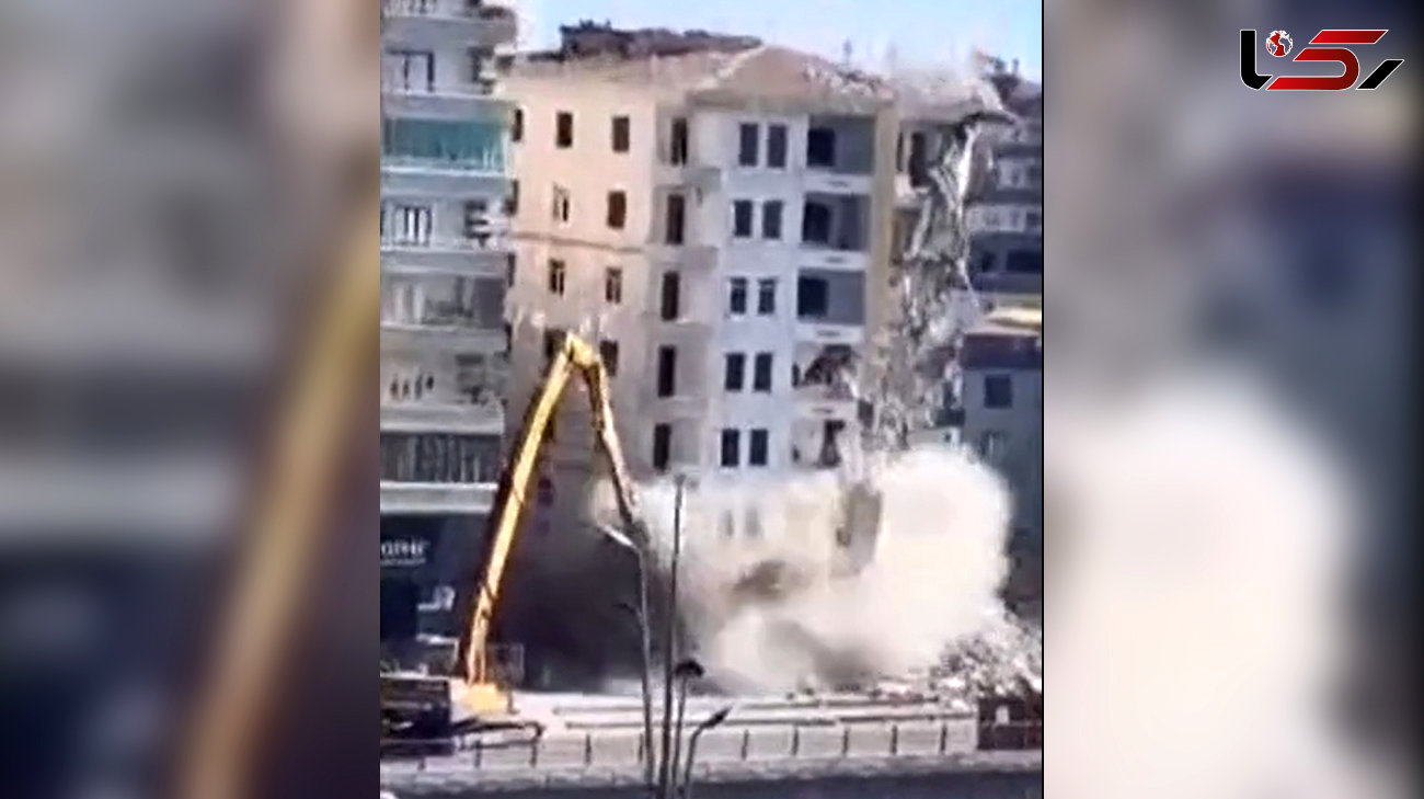 ببینید / لحظه فرو ریختن ساختمان ۷ طبقه پیش از شروع عملیات تخریب!