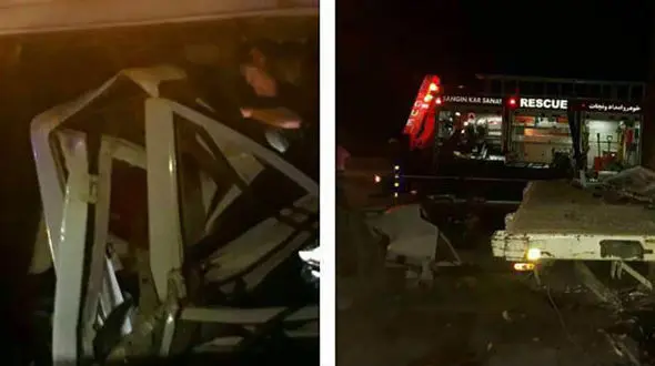 پنج کشته و زخمی در برخورد مینی بوس با تریلر در بندرعباس 