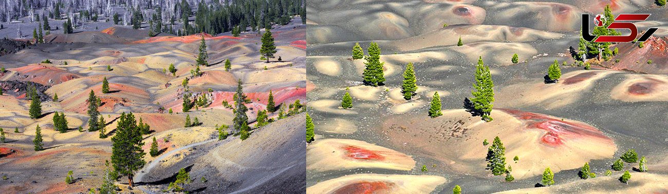 تپه های رنگی شنی آتشفشانی در کالیفرنیا! +تصاویر 