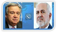گفتگوی تلفنی  وزیر امور خارجه ایران با دبیر کل سازمان ملل
