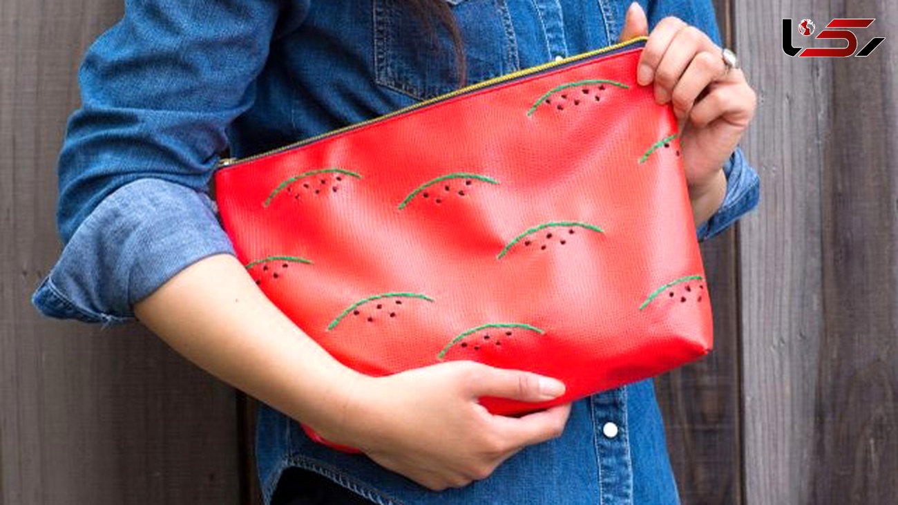 آموزش ساده و راحت کیف دستی با طرح هندوانه +تصاویر 
