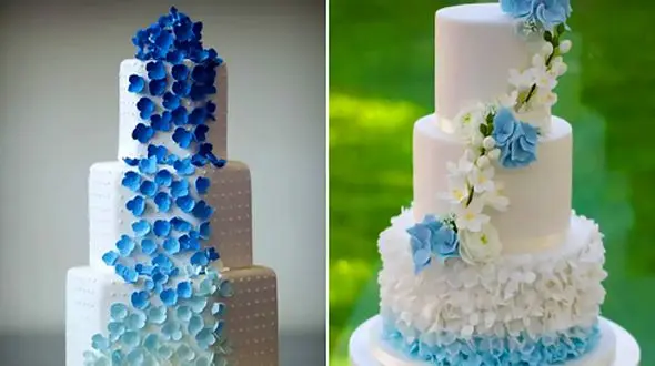 15 مدل کیک چندطبقه گلدار آبی که جشن شما را خاص‌ تر می‌ کند
