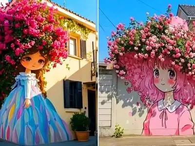 نقاشی دیواری به همراه درختان و گیاهان؛ جاذبه‌ ای برای چشم‌ ها و آرامش روح