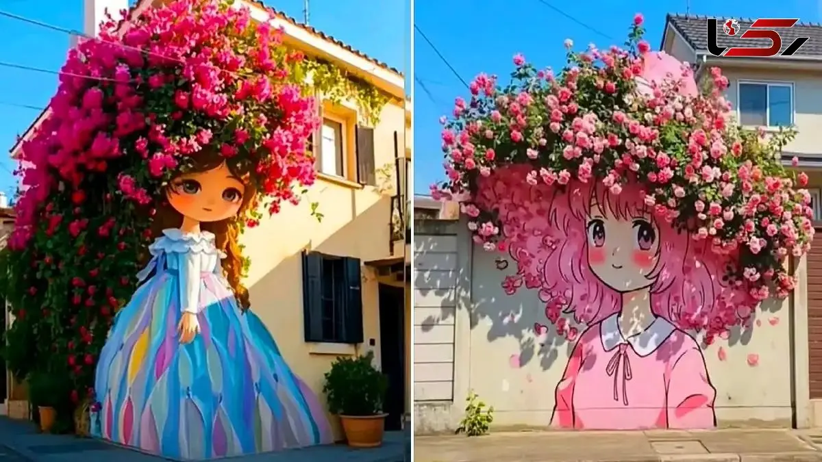 نقاشی دیواری به همراه درختان و گیاهان؛ جاذبه‌ ای برای چشم‌ ها و آرامش روح