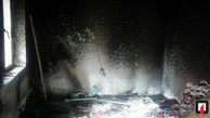 بخاری برقی اتاقک کارگری را به آتش کشید + عکس