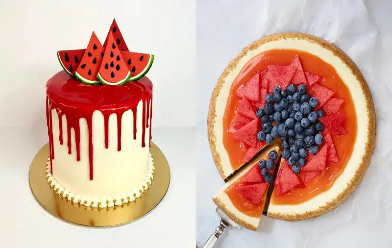 تزیین کیک شب یلدا خانگی با ژله بریلو