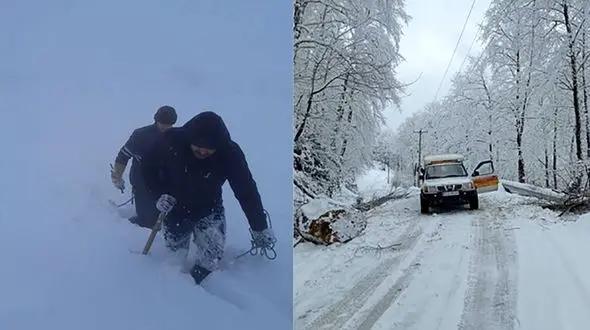 فیلم فداکاری ماموران برق در کولاک -17 درجه یک روستا