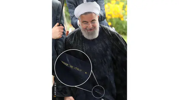 هیاهوی برند لباس حسن روحانی / مچ گیری زیر باران+ عکس 