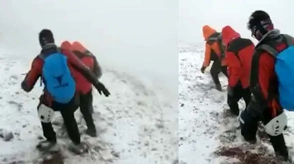 فیلم عملیات نفسگیر برای نجات 2 کوهنورد گمشده در گاوکشان گرگان