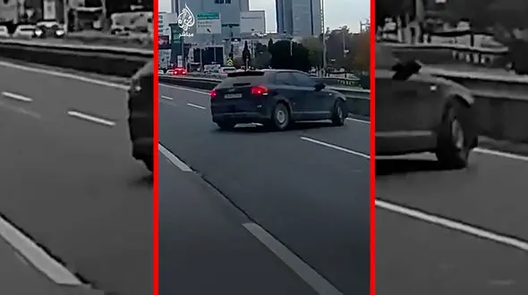 فیلم تصادف و آتش سوزی خودرو در استانبول