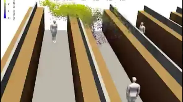 تصویر سه بعدی از انتشار کرونا ویروس در مکان بسته + فیلم