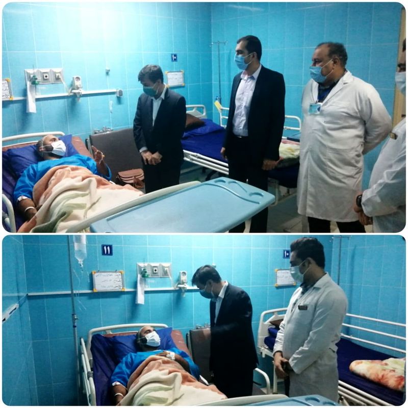 عیادت فرماندار گرگان از فرد آسیب دیده در درگیری روستای قرن آباد گرگان