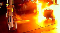 لحظه هولناک انفجار یک خودرو در ایستگاه گاز و حادثه برای راننده دیگر!