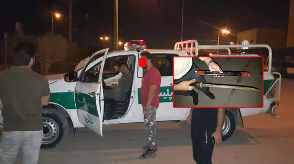 دستگیری دزد قمه به دست قبل از سرقت در آبادان +عکس